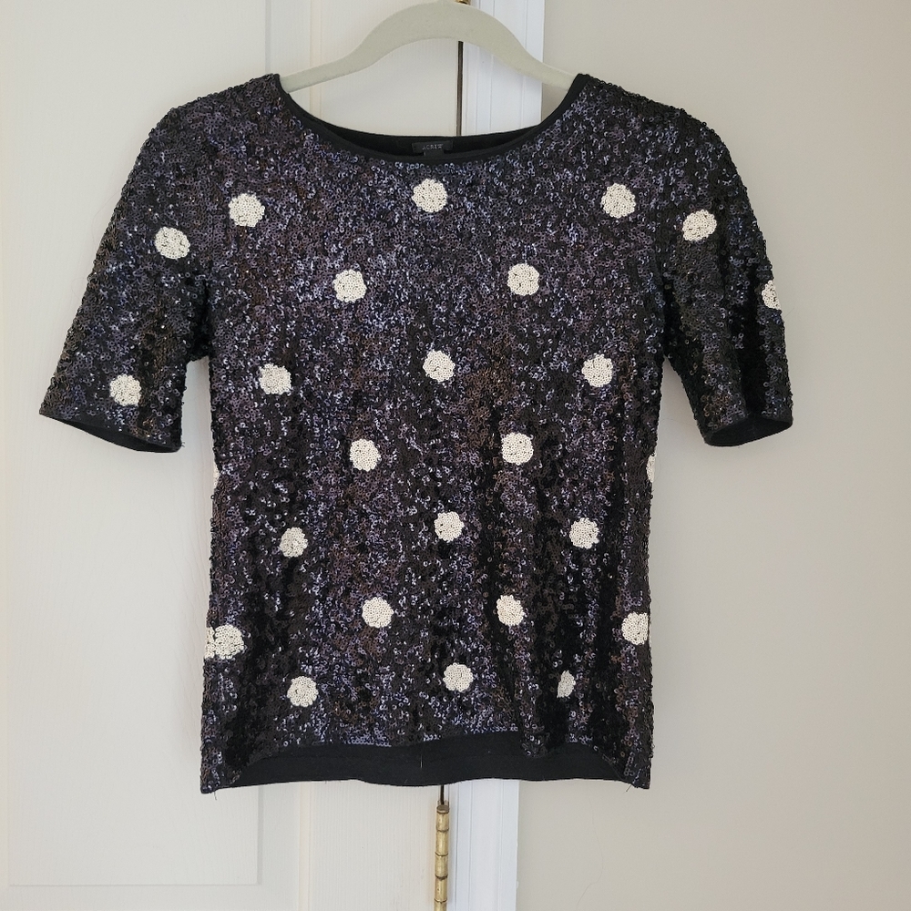 Sequin polka-dot top